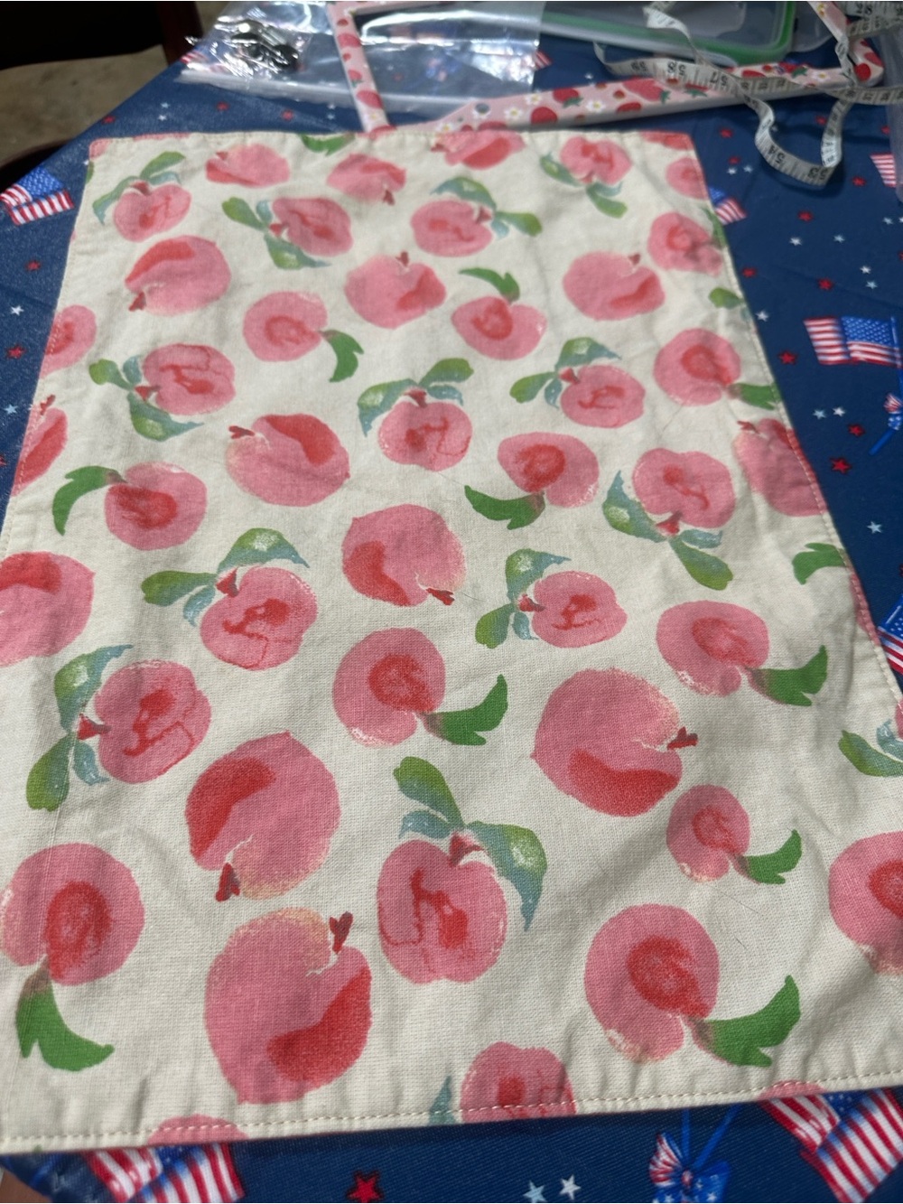 Pink Peach Print Cotton Table Linen Set